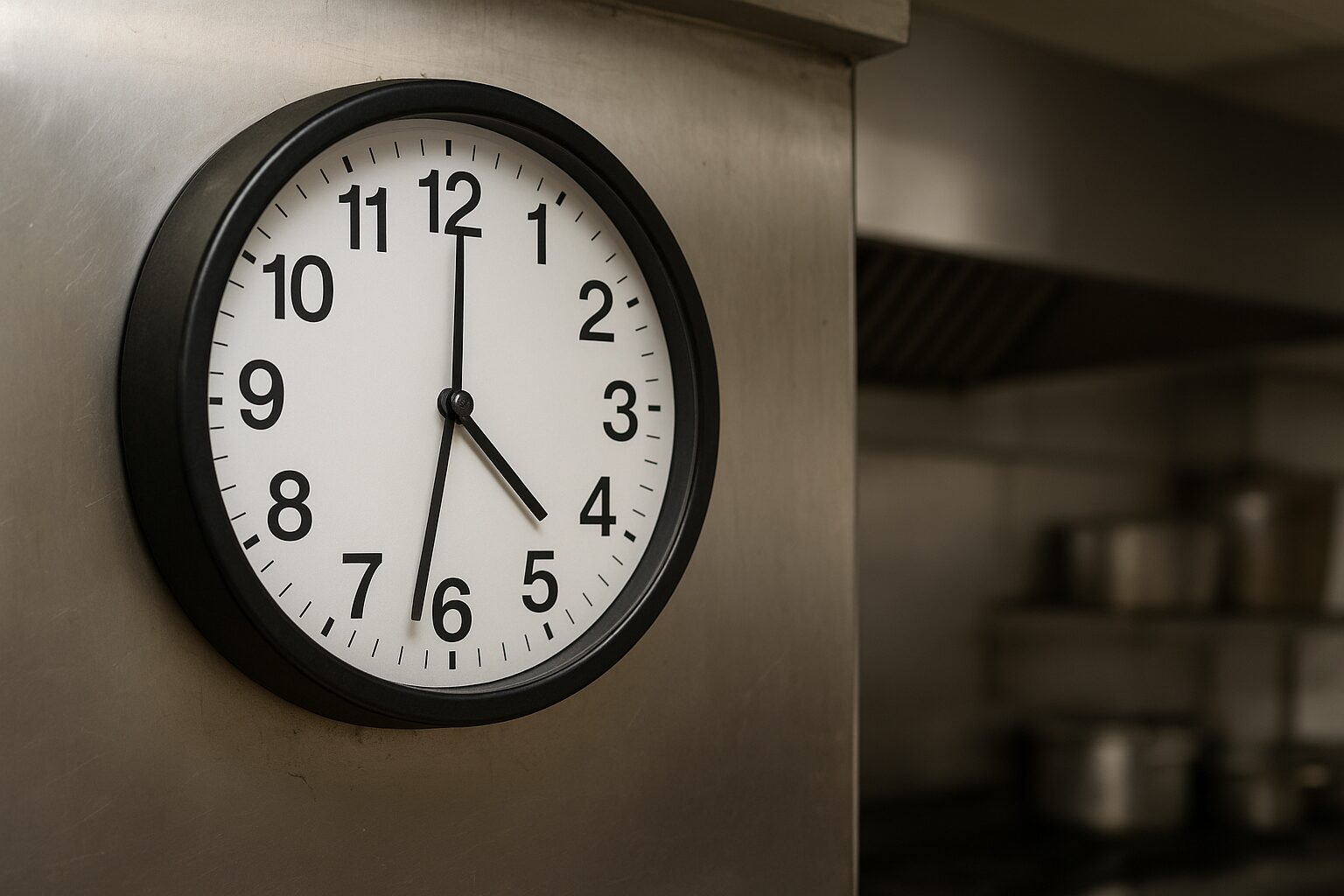 午前6時を指す時計