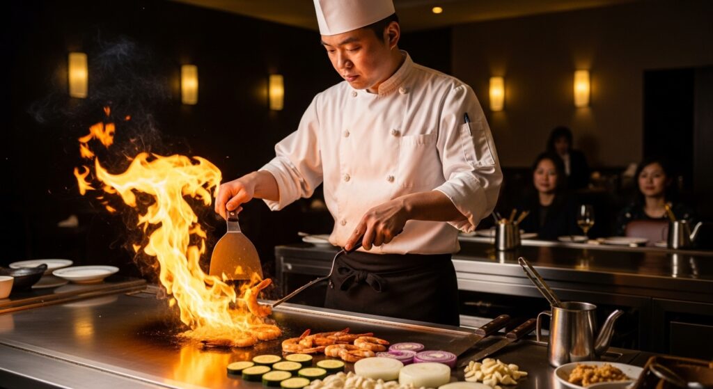 パフォーマンスと技術を兼備！鉄板焼きのシェフ派遣サービス完全解説