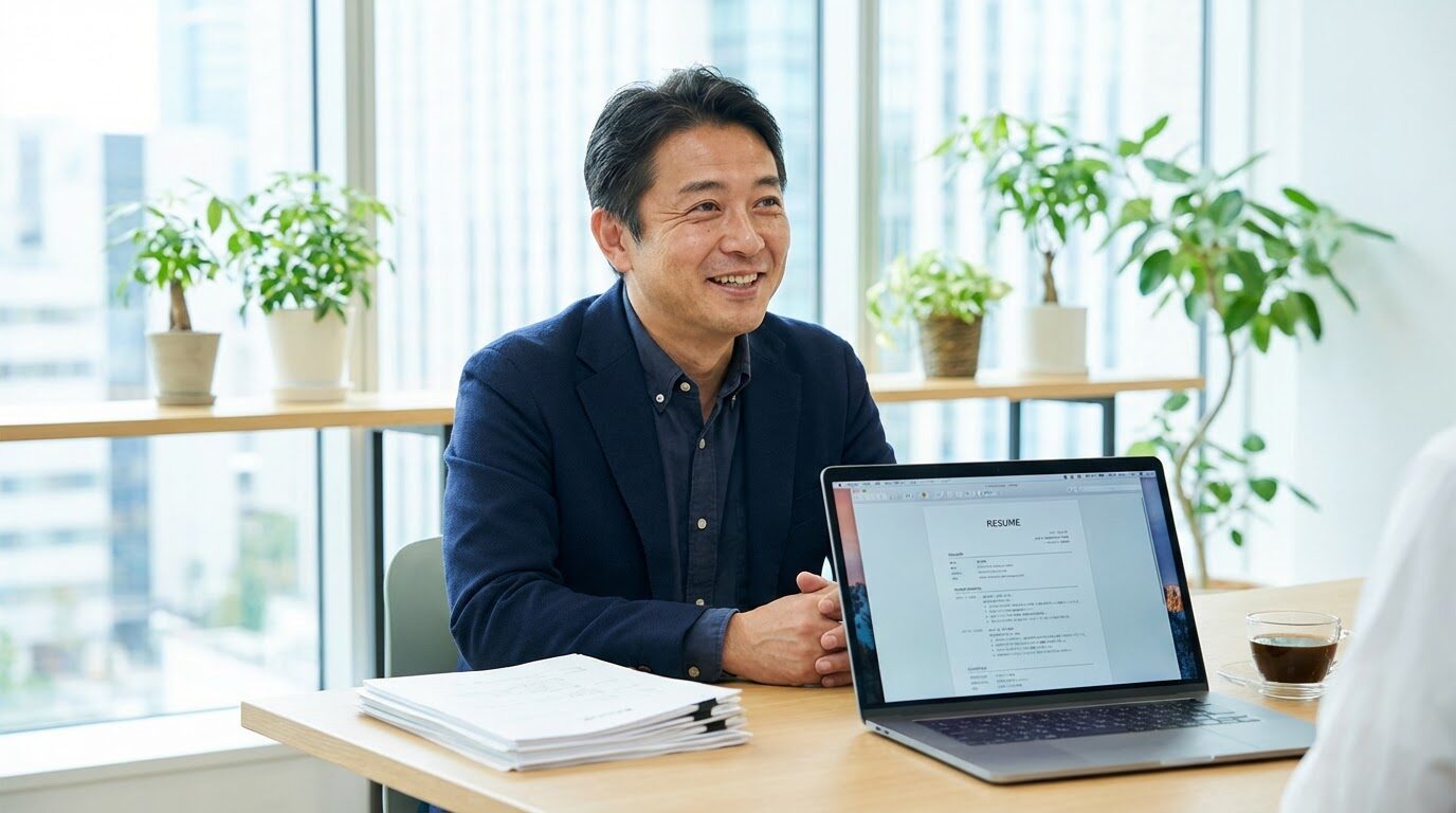 調理師求人の面接を行う飲食店マネージャーの様子