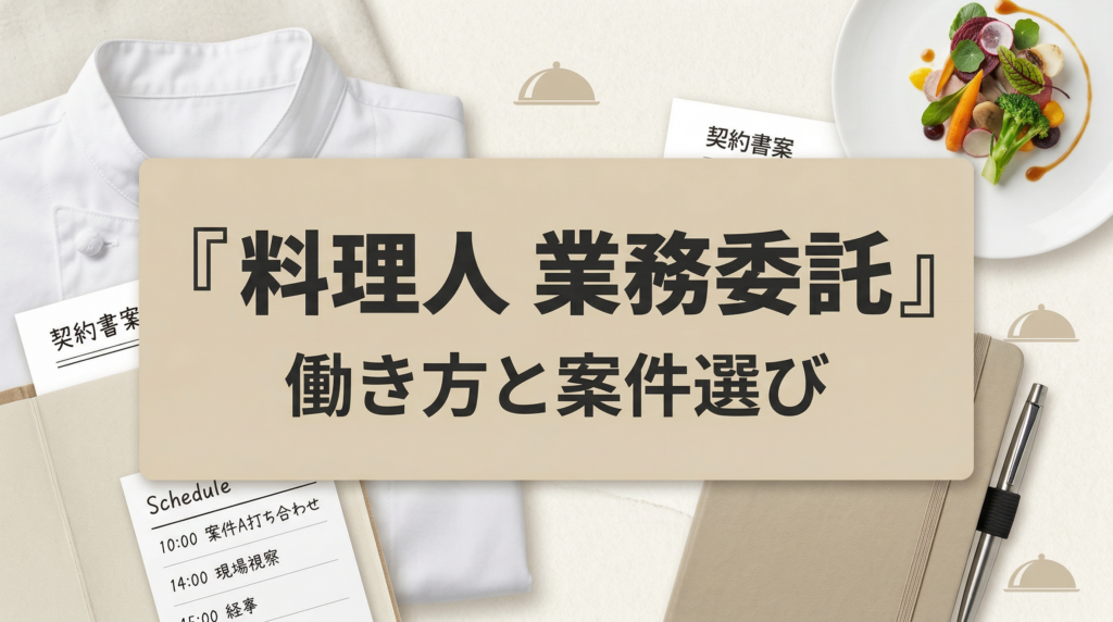 業務委託としての料理人の働き方と案件選びについて解説