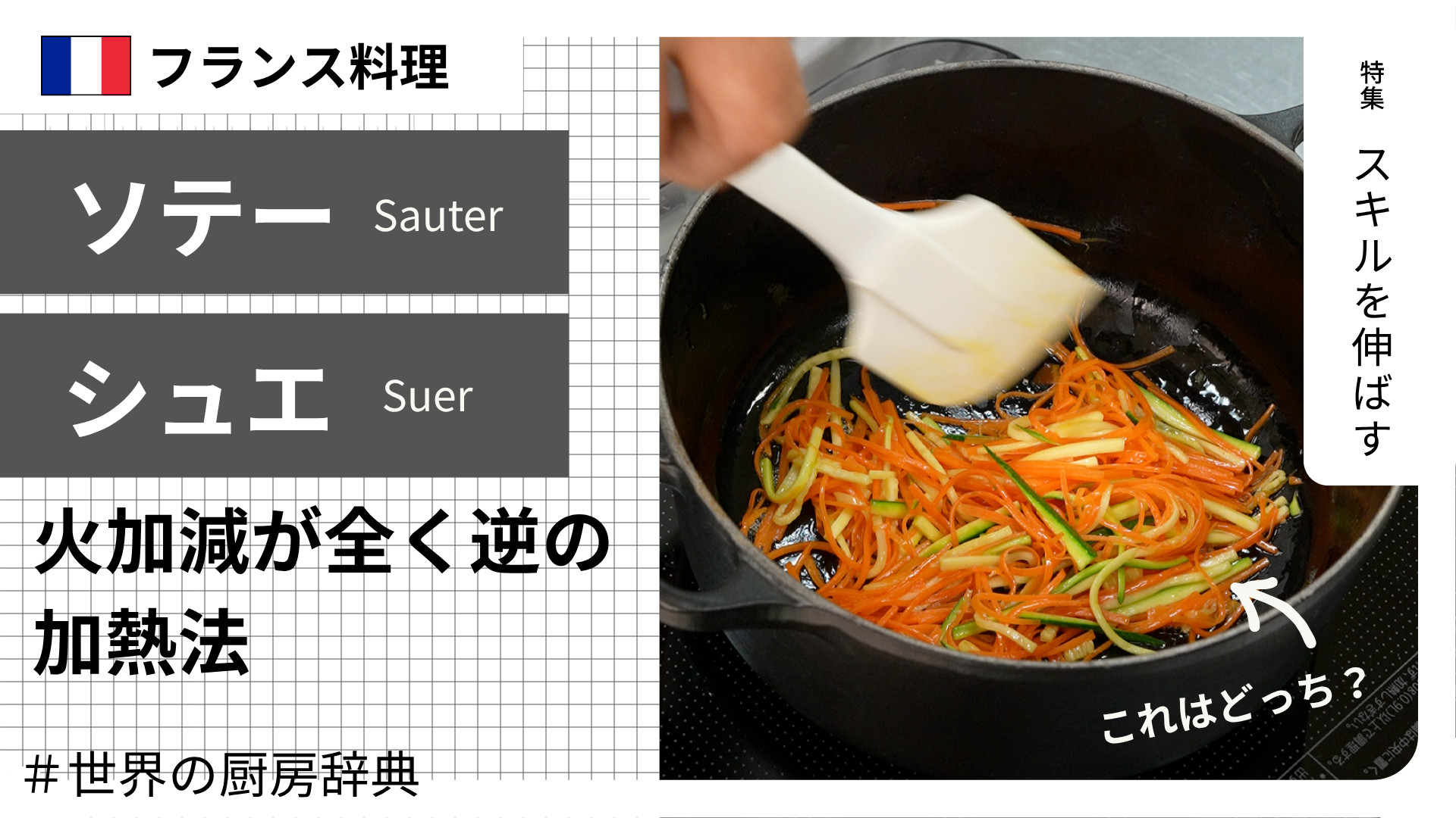 【調理用語 フランス料理】「ソテー」と「シュエ」— 火加減が全く逆の2つの加熱法