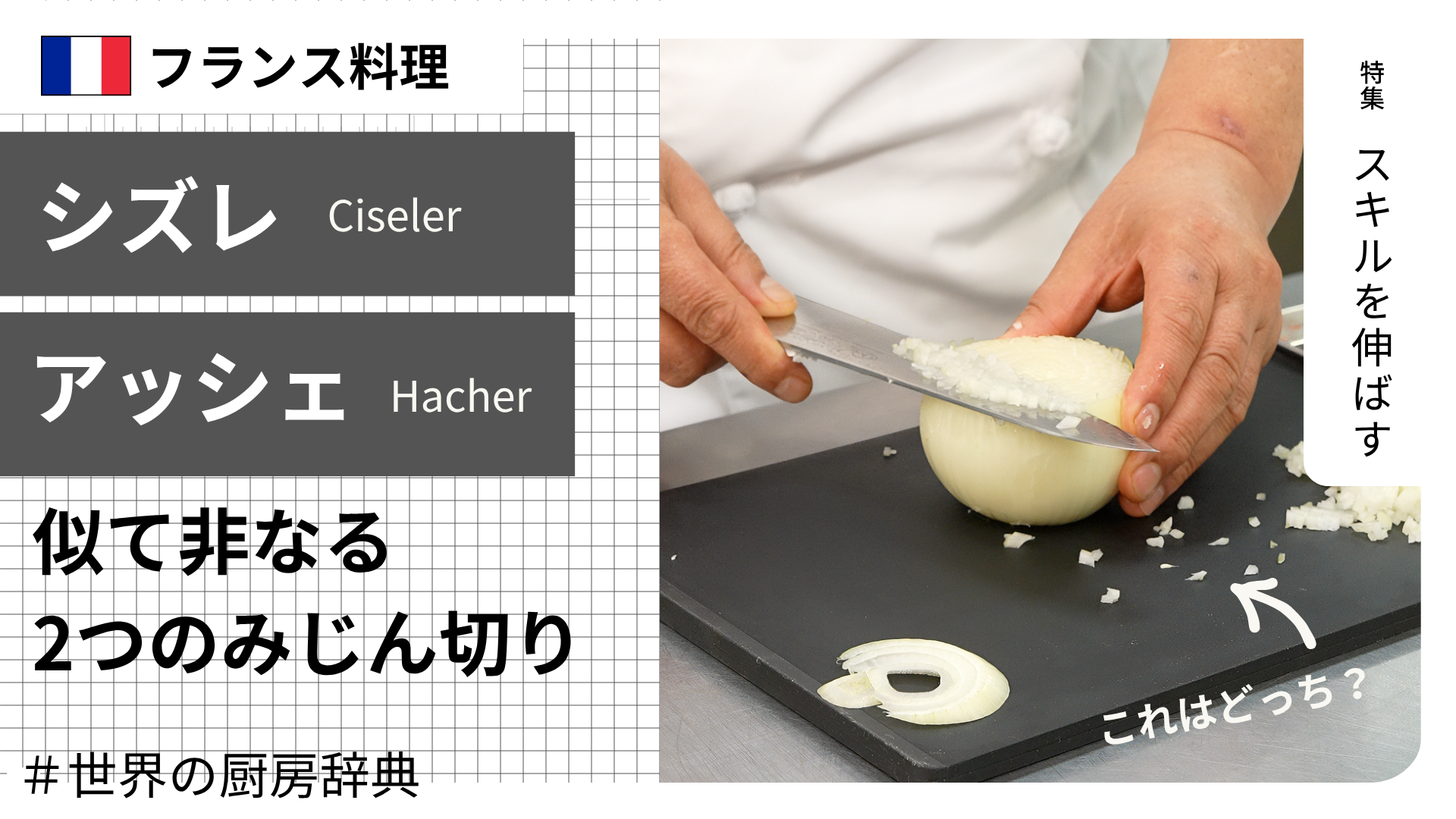 【厨房で役立つ料理用語ーフランス料理ー】「シズレ」と「アッシェ」似て非なる2つのみじん切り