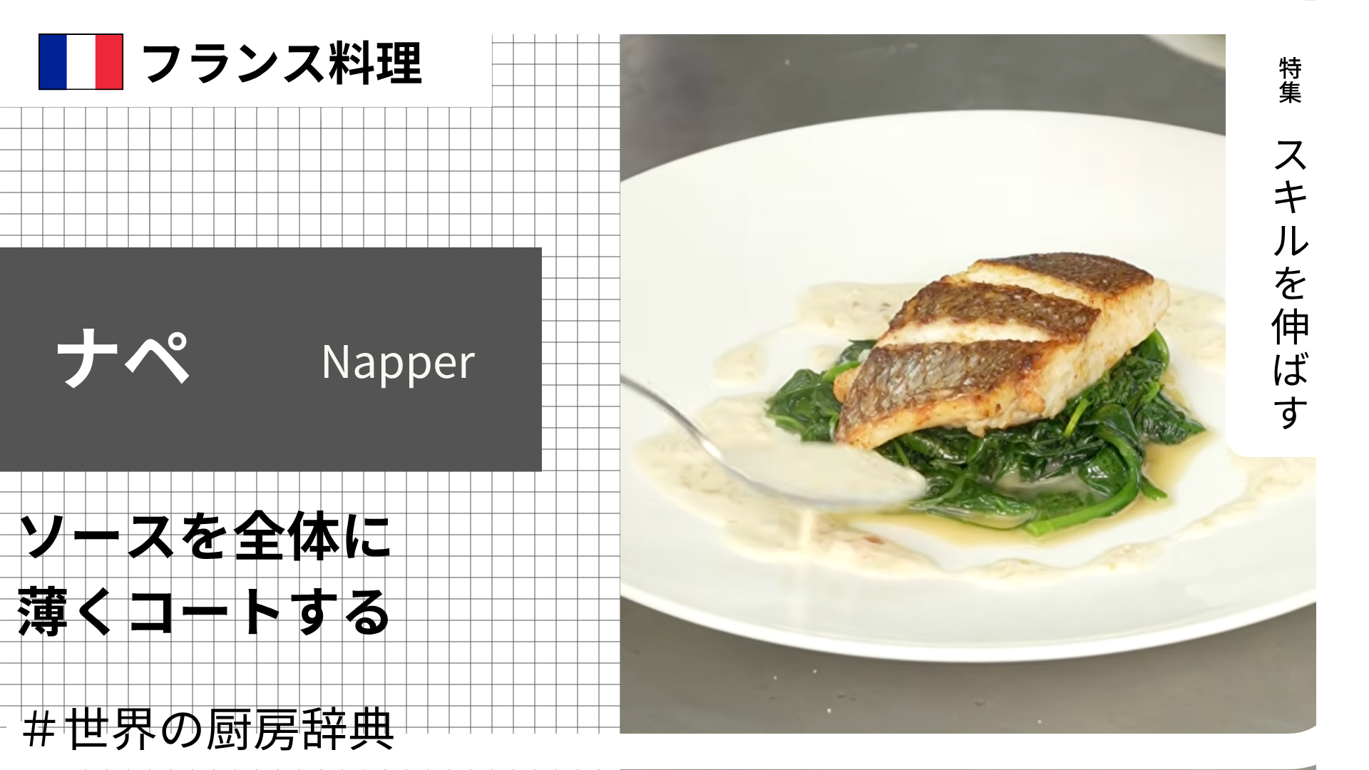 【調理用語 フランス料理】「ナペ」— ソースを全体に薄くコートする